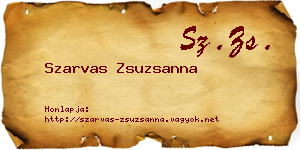 Szarvas Zsuzsanna névjegykártya
